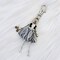 Wrapables Hanging Fashionista Doll Keychain, Crystal Rhinestone Keyring Bag Charm, Black and Gray